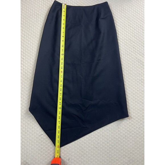 Bernard Zins Asymmetric Skirt Cashmere Wool Blend | Black‎ | Size 4 - Picture 6 of 7